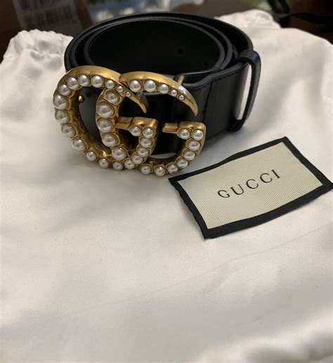 gucci thin pearl buckle belt|gucci pearl belt small.